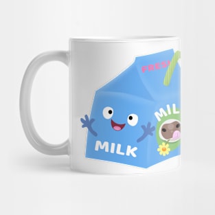 Cute happy milk carton character cartoon Mug